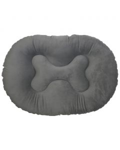 Cama para Mascota Ovalada Velour Grande Gris