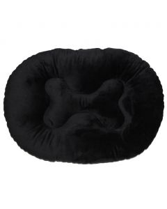 Cama para Mascota Ovalada Velour Grande Negro