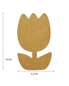 Figuras De Mdf Natural Flor Tulipán Ch