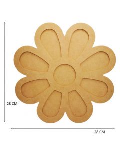 Figuras De Mdf Natural Flor Margarita Geometrico Gde