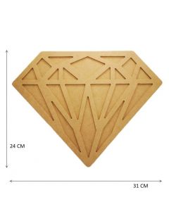 Figuras De Mdf Natural Diamante Geometrico Gde