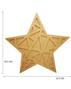 Figuras De Mdf Natural Estrella Geometrico Gde