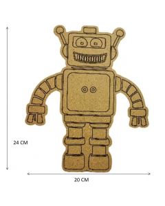 Figuras De Mdf Natural Robot Med