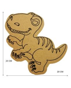 Figuras De Mdf Natural Dino Rex Med