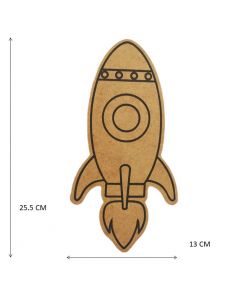 Figuras De Mdf Natural Nave Espacial Med