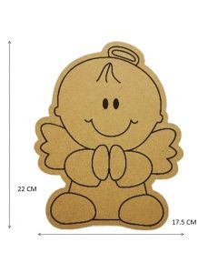 Figuras De Mdf Natural Angel Med