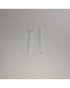 Tenedor de Plástico Mini Blanco