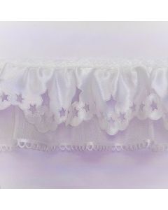 Organza Plisada Con Liston 2406 Or-150 Blanco