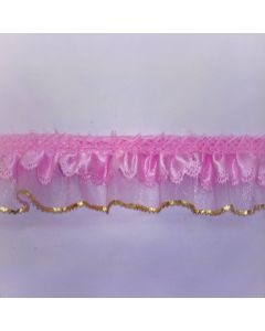 Organza Plisada Con Liston 2401 Or-100 Lx Rosa