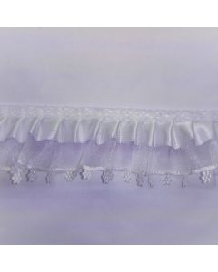 Organza Plisada Con Liston T-2850 Blanco