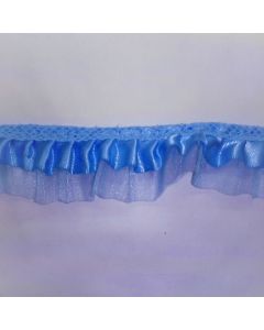 Organza Plisada Con Liston T-52204 C/L-3 Azul Cielo