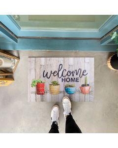 Tapete de Entrada Polytop Caucho Reciclado Beige Home Potted Welcome