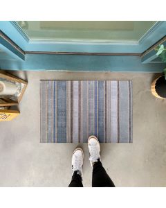 Tapete de Entrada Polytop Caucho Reciclado Gris Oxford Blue Jay Stripes