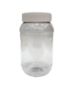 Tarro de Pet Transparente Con Tapa Blanca Redondo 500 ml