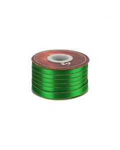 Listón Satinado Con Orilla Metálica Oro-Verde Bandera #3