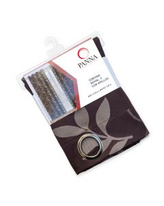 Cortina Decorativa Royal II Hojas Chocolate