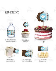 Kit Mesa De Dulces Bautizo Paloma Azul