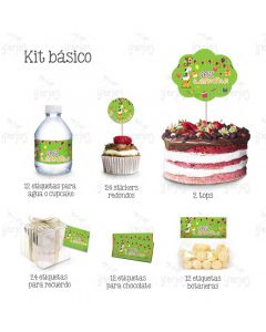 Kit Mesa De Dulces Cumpleaños Animalitos Verde