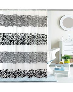 Cortina de Baño Bani Peva Estampada Negro Zebra