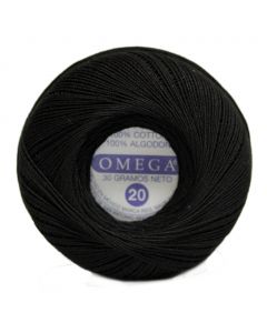 Hilo Crochet #20 color Negro Caja de 12 pzs