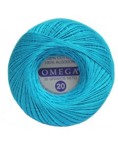 Hilo Crochet #20 color Azul Turquesa Caja de 12 pzs