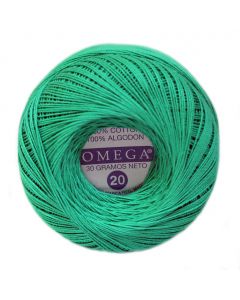 Hilo Crochet #20 color Verde Jade Caja de 12 pzs