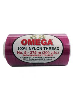 Hilo Nylon #5 color Fiusha Paquete de 6 pzs