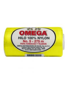 Hilo Nylon #5 color Amarillo Fosforencete Paquete de 6 pzs