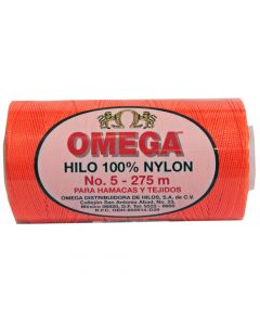 Hilo Nylon #5 color Naranja Fosforecente Paquete de 6 pzs