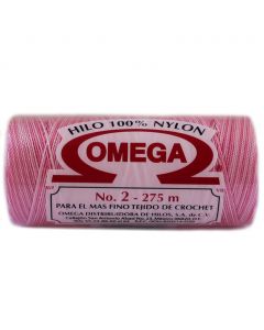 Hilo Nylon #2 Matizado color Rosa paquete de 12 pzs