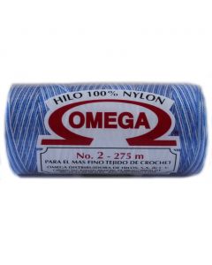 Hilo Nylon #2 Matizado color Azul paquete de 12 pzs