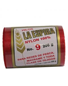 Hilo Nylon #9 color Rojo Paquete de 4 pzs