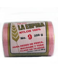 Hilo Nylon #9 color Rosa Niña Paquete de 4 pzs