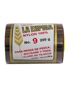 Hilo Nylon #9 color Café Paquete de 4 pzs