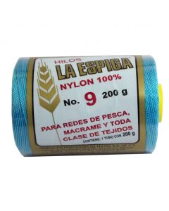 Hilo Nylon #9 color Azul Turquesa Paquete de 4 pzs