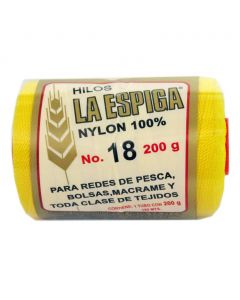 Hilo Nylon #18 color Amarillo Huevo Paquete de 4 pzs