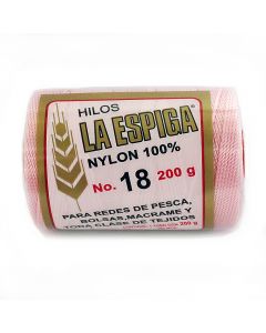 Hilo Nylon #18 color Rosa Niña Paquete de 4 pzs