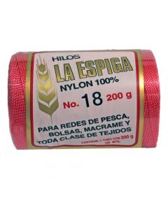 Hilo Nylon #18 color Rosa Mexicano Paquete de 4 pzs