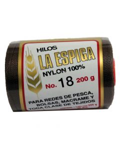 Hilo Nylon #18 color Café Paquete de 4 pzs