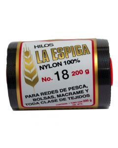Hilo Nylon #18 color Negro Paquete de 4 pzs