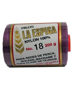 Hilo Nylon #18 color Uva Paquete de 4 pzs