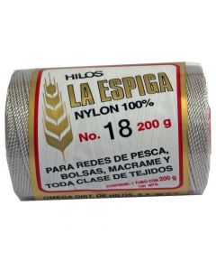 Hilo Nylon #18 color Gris Paquete de 4 pzs