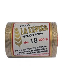 Hilo Nylon #18 color Beige Obscuro Paquete de 4 pzs