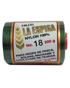Hilo Nylon #18 color Verde Botella Paquete de 4 pzs