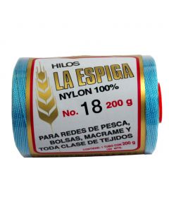 Hilo Nylon #18 color Azul Turqueza Paquete de 4 pzs