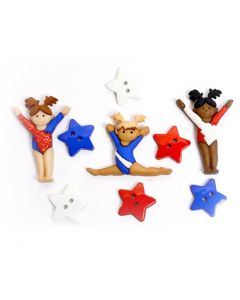 Botones Decorativos Niñas Gimnastas